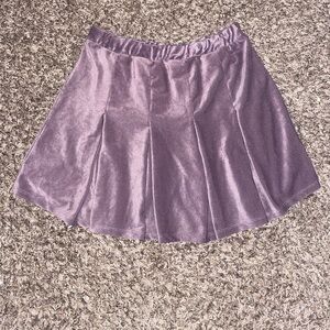Elegant Velvet Purple Pleated Skirt